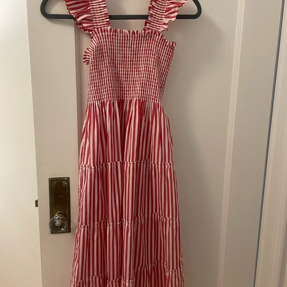 Hill House The Ellie Nap Dress Cherry Stripe - Picture 4 of 5